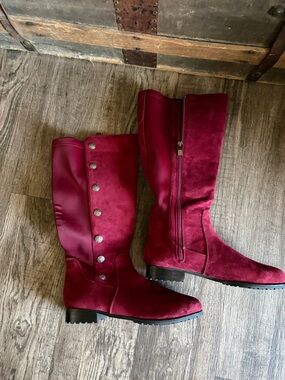 Beacon Burgundy Knee-High Suede Riding Boots
